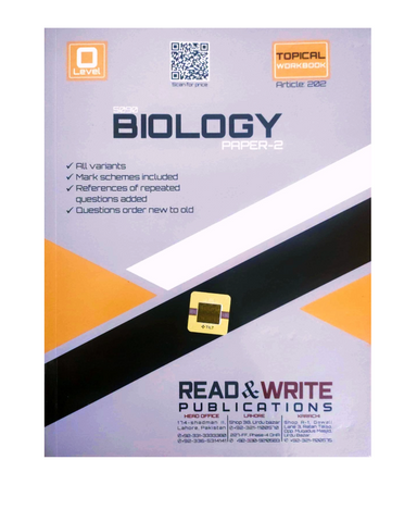 Cambridge O-Level Biology (5090) Paper-2 Topical R&W 202