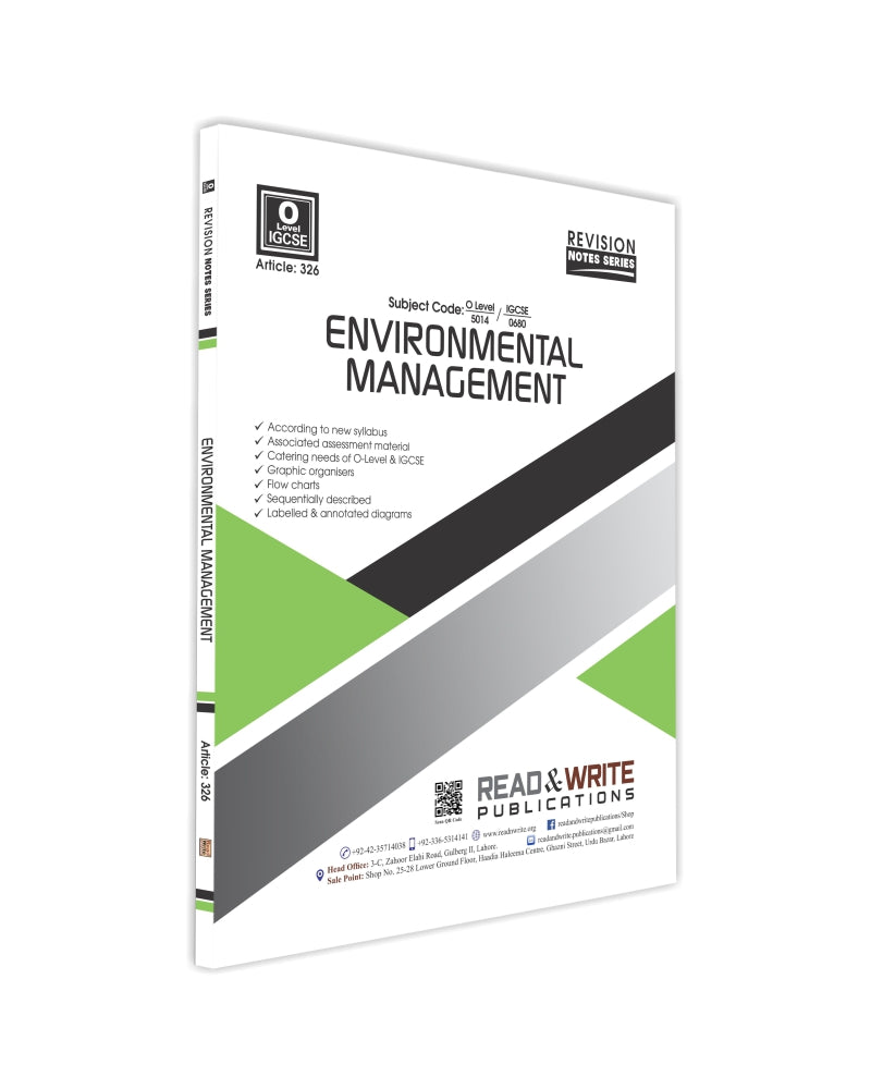 Cambridge O-Level/IGCSE Environmental Management (5014/0680) Revison Notes R&W 326