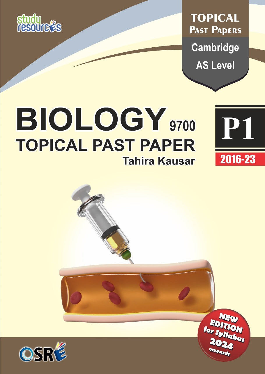 Cambridge AS-Level Biology (9700) P-1 Topical Past Papers (2016-2023) by Ma'am. Tahira Kausar