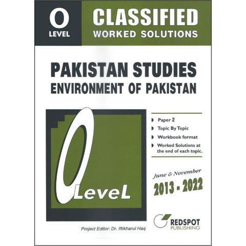 Cambridge O-Level Pakistan Studies (2059) Paper 2 (Environment of Pakistan) Classified Worked Solutions RedSpot