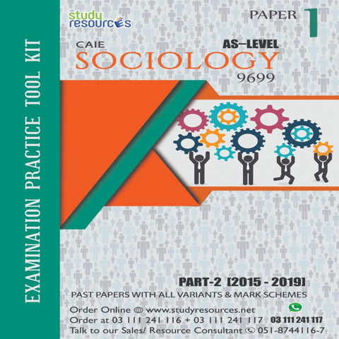 Cambridge AS-Level Sociology (9699) P-1 Past Papers Part-2 (2014-2018)