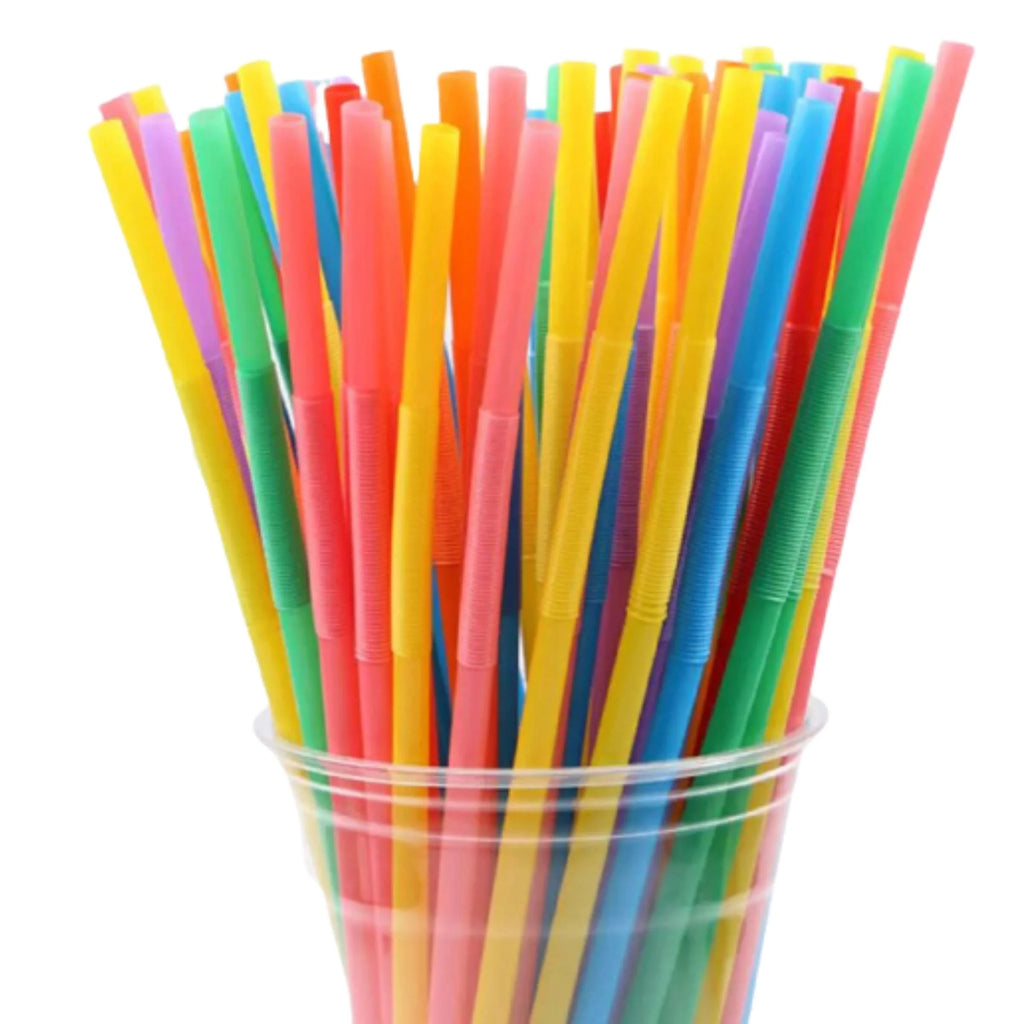 Multicolor Plastic Straws Pack