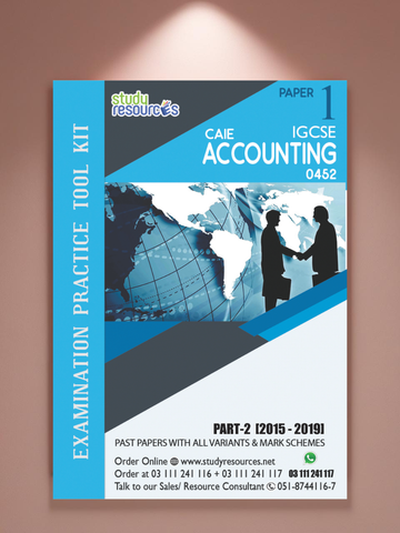 Cambridge IGCSE Accounting (0452) P-1 Past Papers Part-2 (2015-2019)