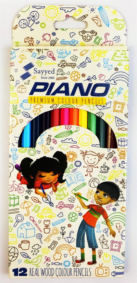 Piano Premium 12 Colour Pencils Full Size (Pack of 2)